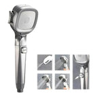 Handheld shower with 4 spray modes & stop button – High pressure