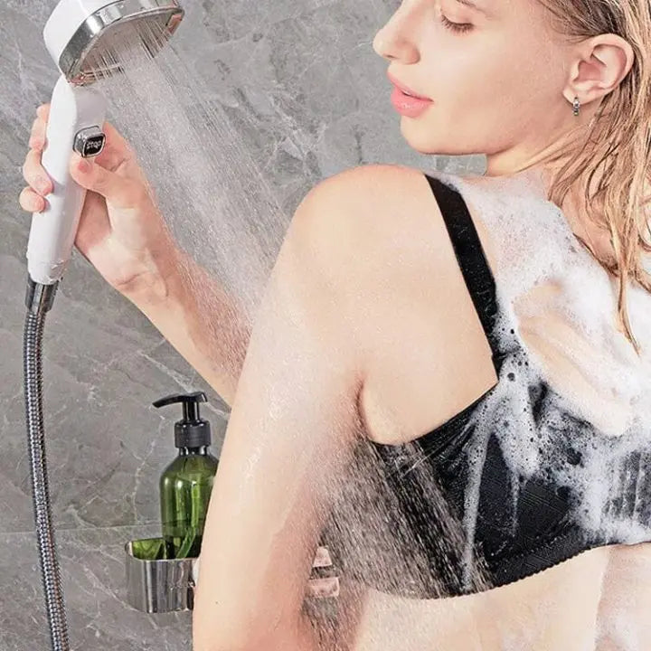 Handheld shower with 4 spray modes & stop button – High pressure