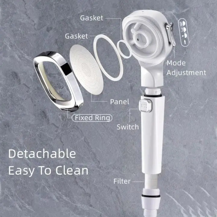 Handheld shower with 4 spray modes & stop button – High pressure