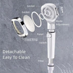 Handheld shower with 4 spray modes & stop button – High pressure