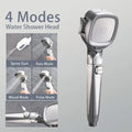 Handheld shower with 4 spray modes & stop button – High pressure