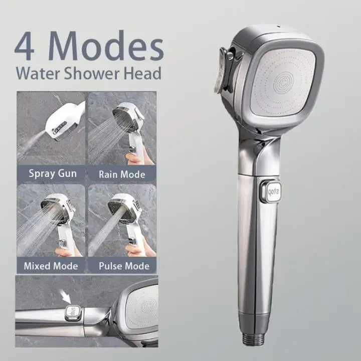 Handheld shower with 4 spray modes & stop button – High pressure
