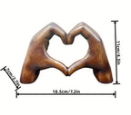 Handcrafted heart sculpture with modern wood grain