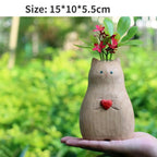 Handmade cat vase made of wood – Unique & Eco-friendly decor