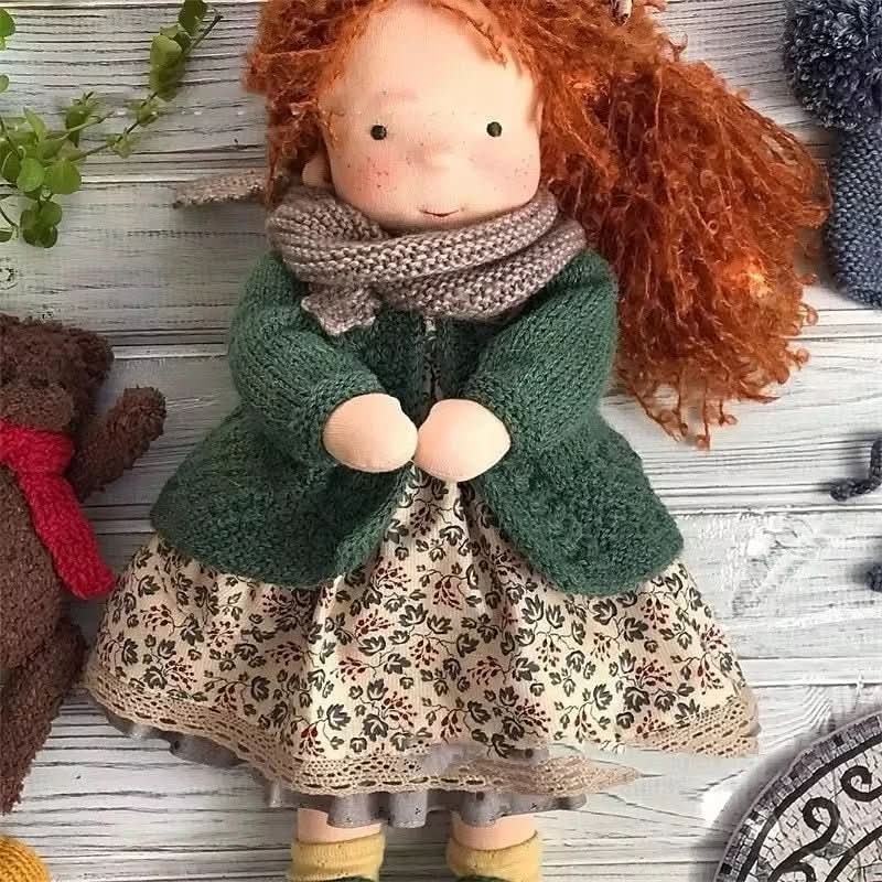 Handmade cotton Waldorf doll with accessories