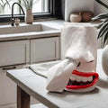 Handcrafted funny face towel holder