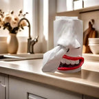 Handcrafted funny face towel holder