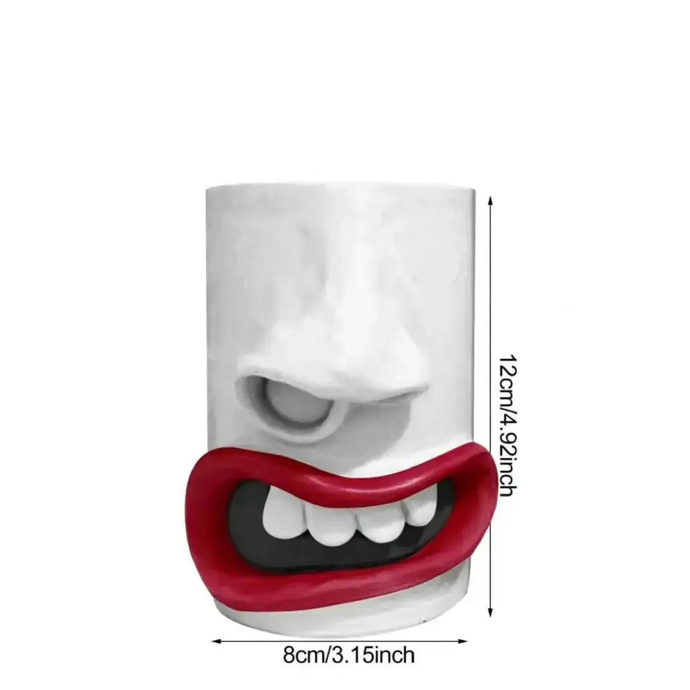 Handcrafted funny face towel holder