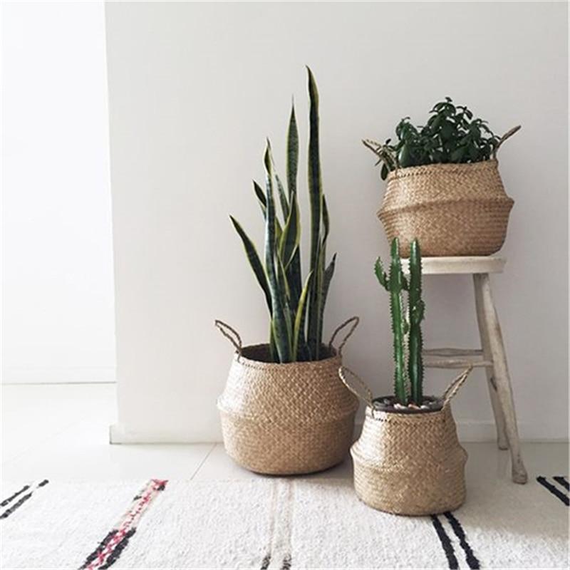 Grey & White Seagrass Basket