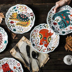 Hand-painted cat ceramic plate