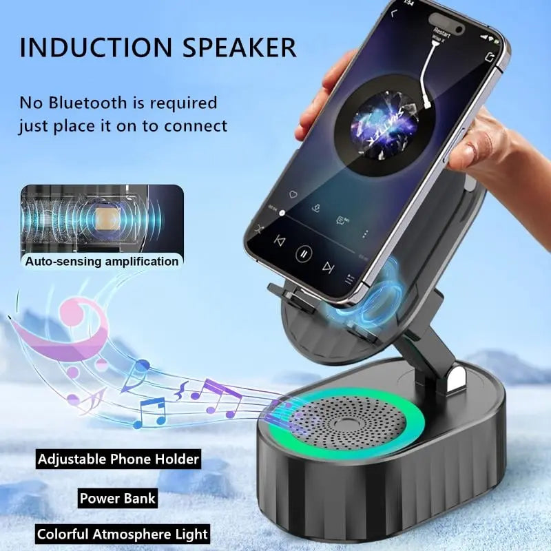 Handy Stand with Induction Speaker & Power Bank