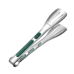 Non-slip stainless steel tongs for meat, salad & bread