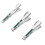 Non-slip stainless steel tongs for meat, salad & bread