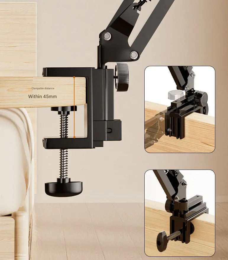 Device holder for the bed with long arm – Holds devices up to 1.2 kg safely