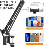 Device holder for the bed with long arm – Holds devices up to 1.2 kg safely
