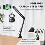 Device holder for the bed with long arm – Holds devices up to 1.2 kg safely