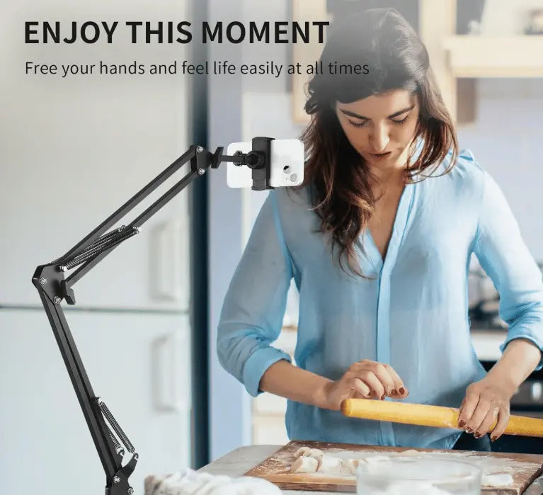 Device holder for the bed with long arm – Holds devices up to 1.2 kg safely