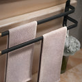 HangEase 3-Layer Towel Holder – Black Wall-Mounted Aluminium Rack Without Drilling