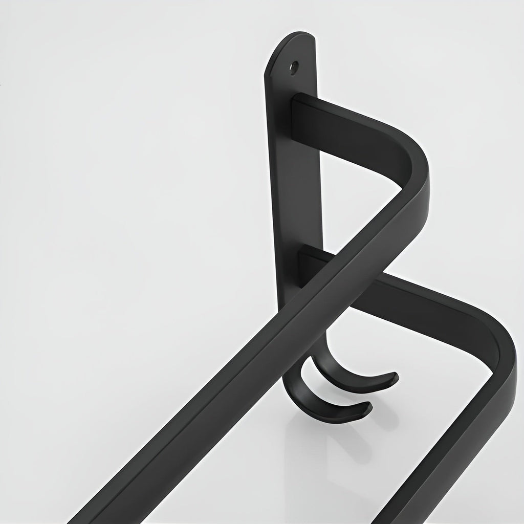 HangEase 3-Layer Towel Holder – Black Wall-Mounted Aluminium Rack Without Drilling