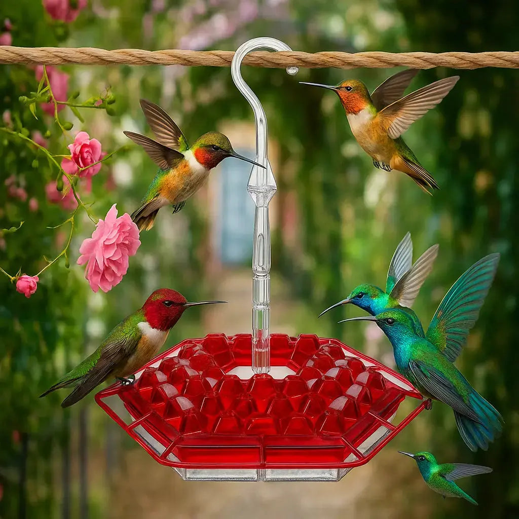 Hanging Nectar Dispenser – Attracts Hummingbirds & Keeps Insects Away