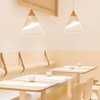 Vintage pendant light with cable – Industrial hanging lamp made of metal and wood