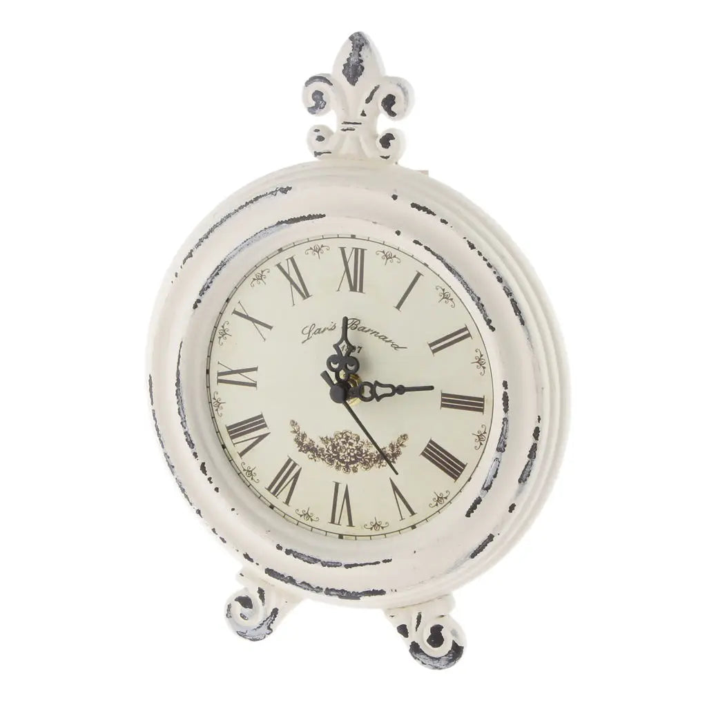 Vintage Wooden Style Table Clock with Alarm