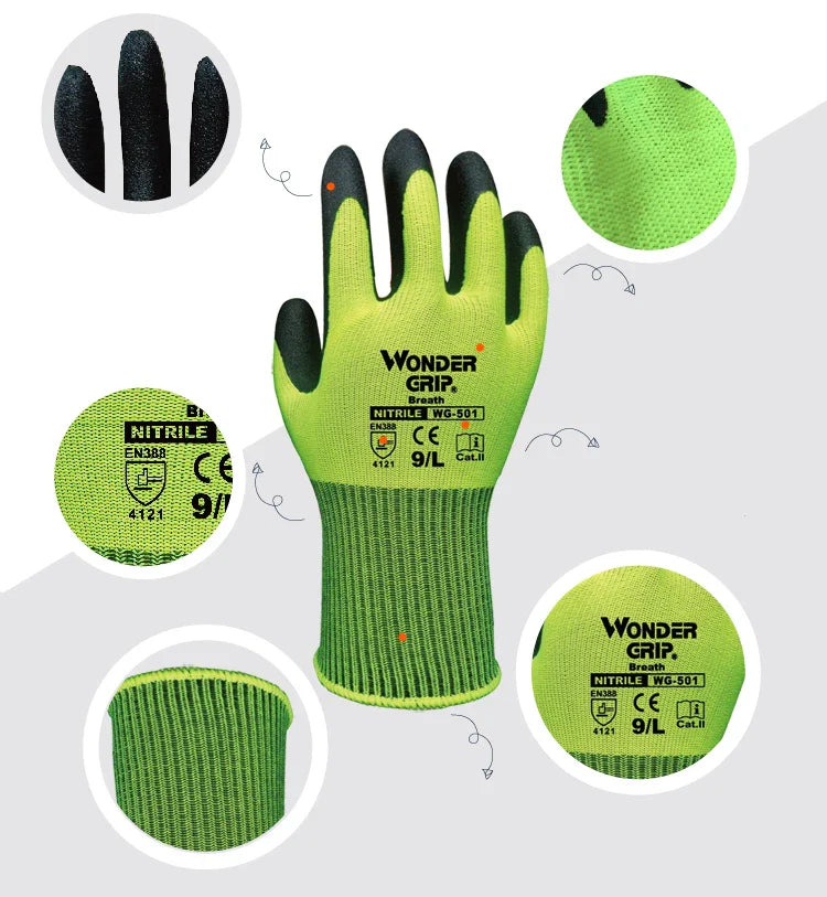 Work Gloves with Wonder Grip – Non-Slip Gloves for Gardening and Craftsmanship