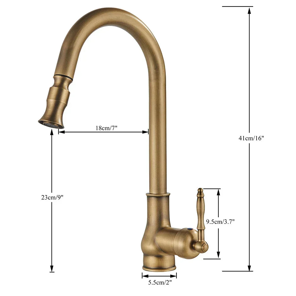 VintageTap Faucet - Antique Brass Kitchen Mixer Faucet