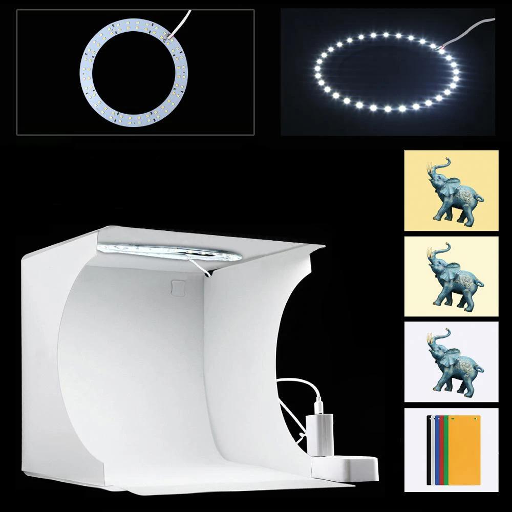 Mini Photo Studio "LumiCube" with LED lighting and 6 backgrounds