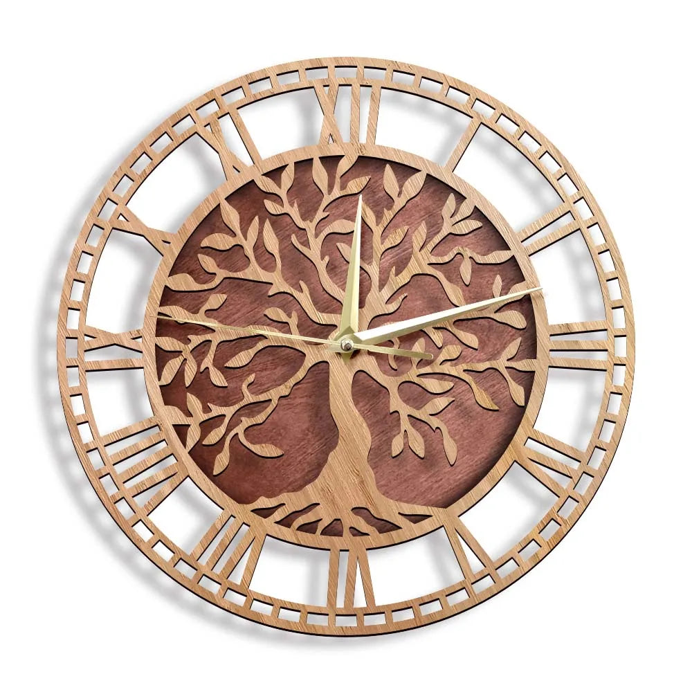 WoodArt | Rustic wall clock made of wood in vintage style