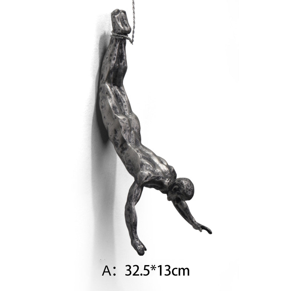CraftedClimb Climbing Figures Wall Decoration – Inspiring Wall Art of Resin and Iron