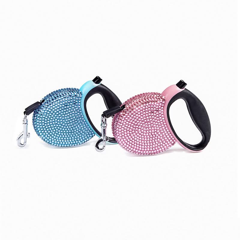 Luxury Retractable Leash with Rhinestones for Small Dogs & Cats