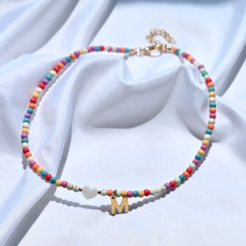 Pearl Necklace with Letter Pendant