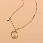 Charming Moon Long Chain Necklace