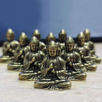 10 pieces mini brass sitting Buddha statue figure for travel Buddhism worship home office desk decoration