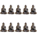 10 pieces mini brass sitting Buddha statue figure for travel Buddhism worship home office desk decoration