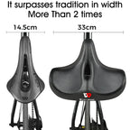 Ergonomic Bike Saddle with Thick Cushion Pad – Most Comfortable Bike Saddle for MTB and Road Bikes, Breathable Design