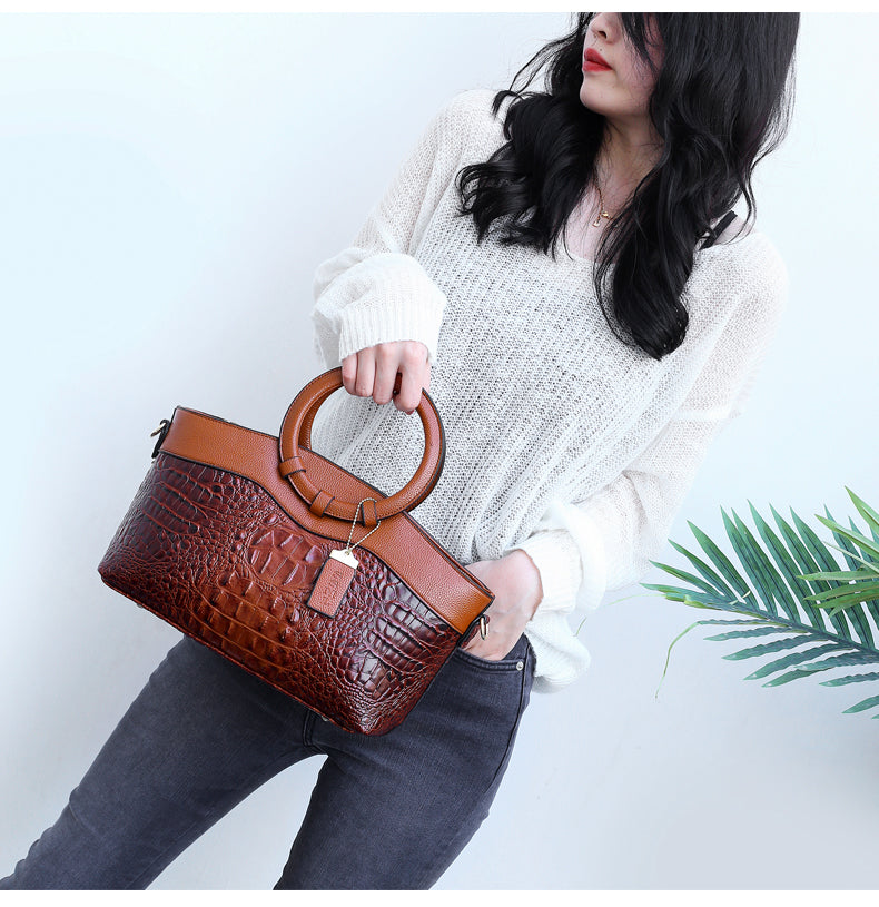 Leather Crocodile Bag – with handcrafted details