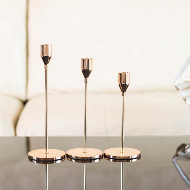 3-piece set metal candle holder