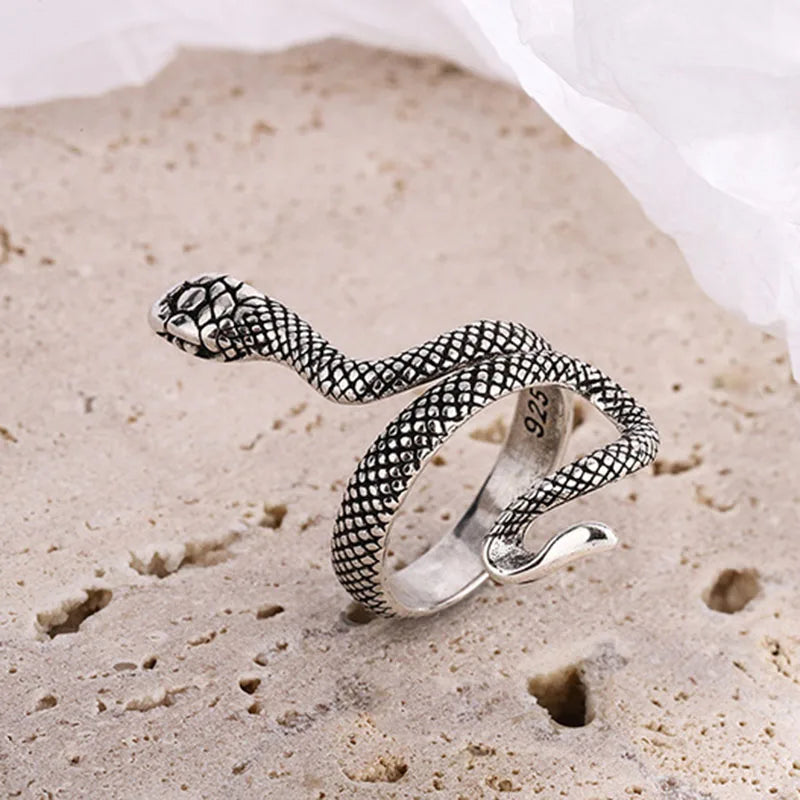 Textured Snake Steel Ring