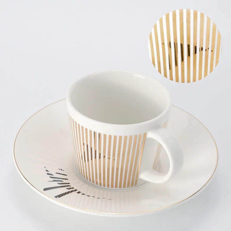 Creative dynamic SLR cup Leopard anamorphic zebra cup Luycho coffee tea cup set with coaster 90ml-225ml
