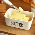 Rectangular Ceramic Butter Dish Sealed Storage Container Western Cheese Jug Butter Glass for Storage for Restaurant 15x8.5 cm
