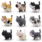 9Pcs Cute Kitty Rotating Head Car Decor