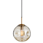 Glass Spherical Pendant Light Fixture - Modern Hanging Lamp for Kitchen, Dining Room & Living Spaces