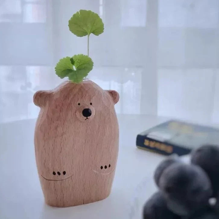 Cute little bear flower vase