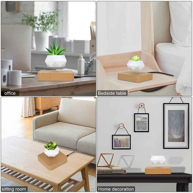 Magnetic Levitating Bonsai Planter, Floating Flower Pot for Home and Office Décor