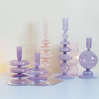 Lilac Candle Holder made of Glass
