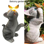 SolarPurr Garden Light | LED Cat Figure with Butterfly | Solar Powered | Weatherproof | Outdoor Decoration