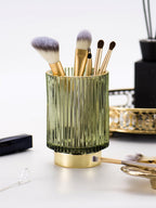 Elise Gold Foil Glass Makeup Halter & Organizer
