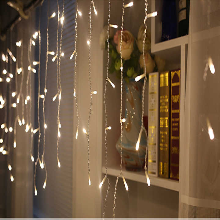 LED Starry Sky Icicle Light String – Decorative Light Curtains for Christmas and Garden